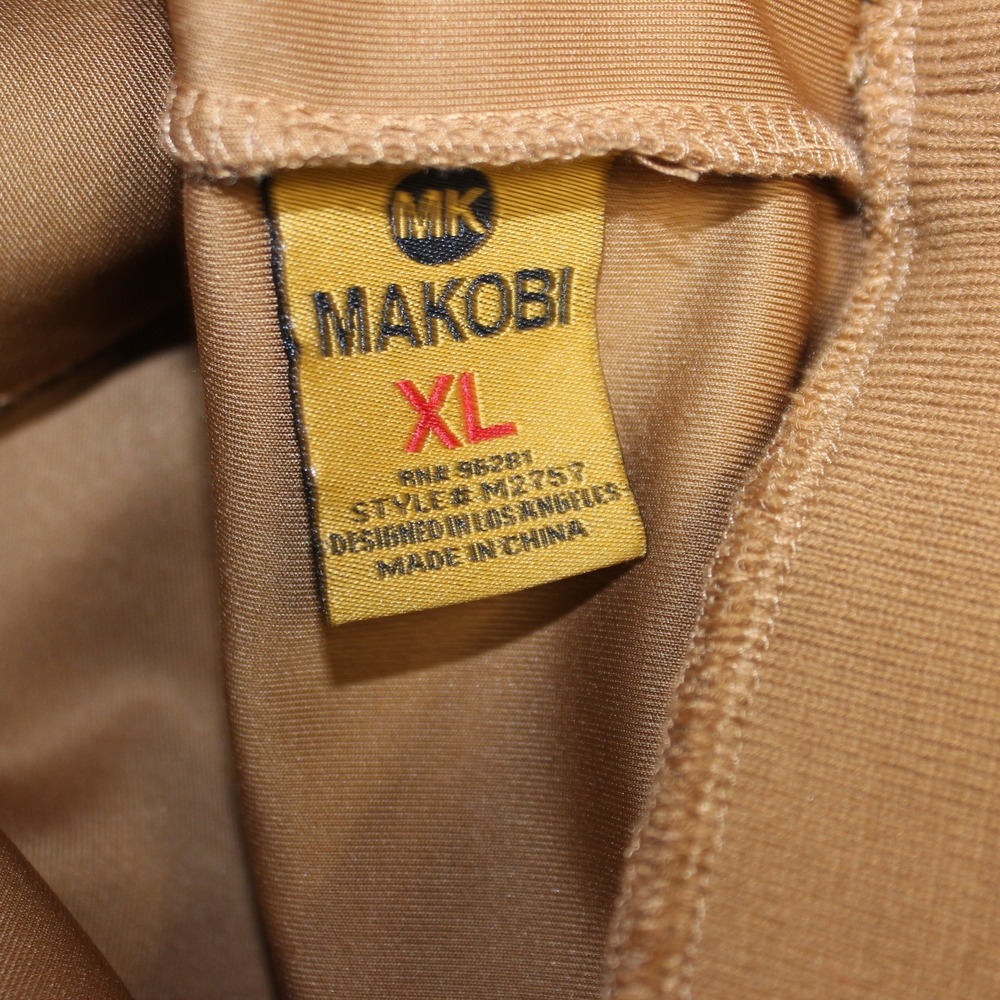 Makobi Mens XL Tracksuit Set Tan Camel Multi Color Stripe Zip Jacket Pants M2757 - Picture 7 of 16